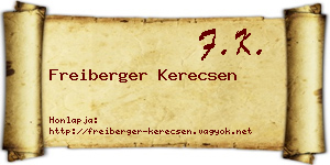 Freiberger Kerecsen névjegykártya